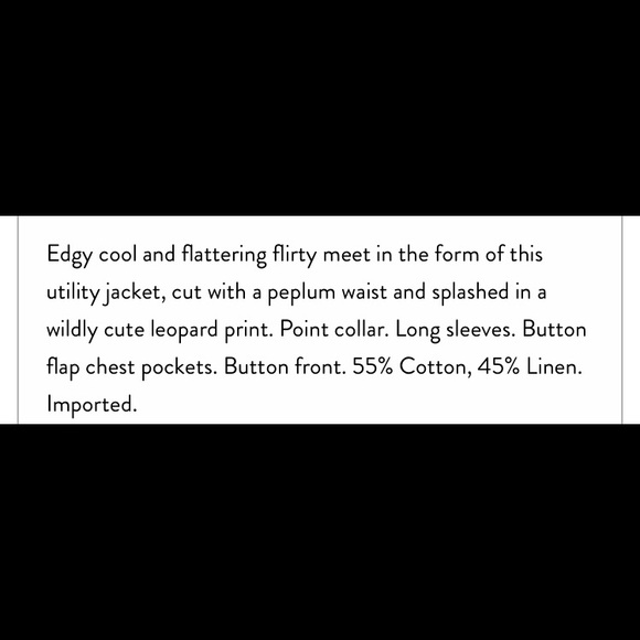 LOFT leopard peplum utility jacket - Picture 3 of 7